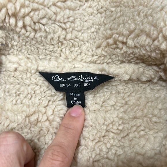 ASOS Miss Selfridge borg sleeve aviator jacket in camel - Picture 2 of 3